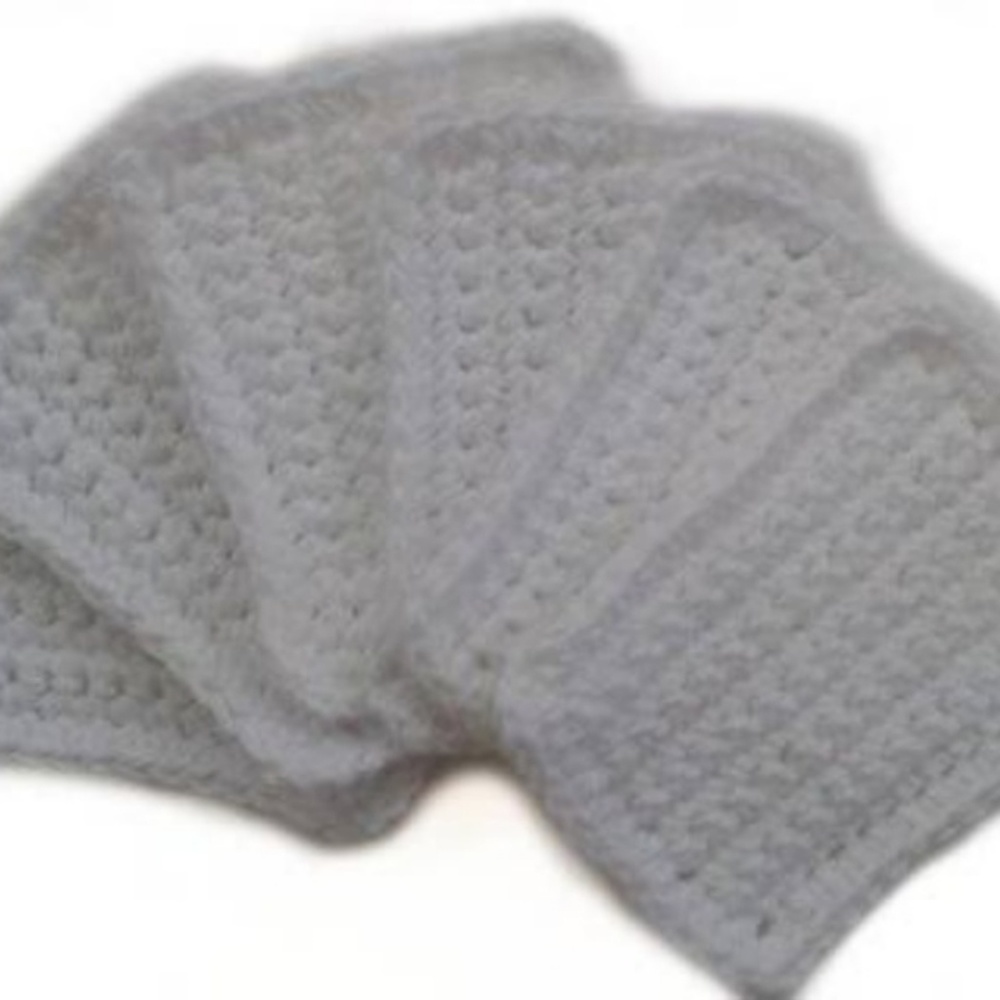 White Handmade Reusable Cotton Sponges-Set of 6